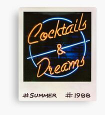 Cocktails und Träume 80er Polaroid Leinwanddruck