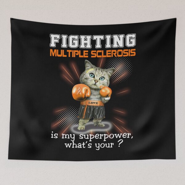 Item preview, Funny Cat Fighting Multiple Sclerosis Is My Superpower What's Your designed and sold by Kohend.