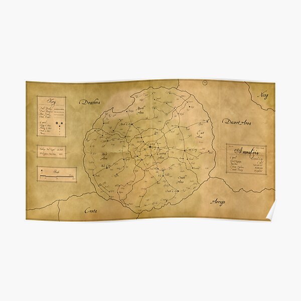 "Vintage" Map of Amestris Poster