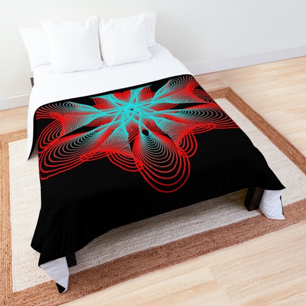 Spirograph with Red and Blue Comforter