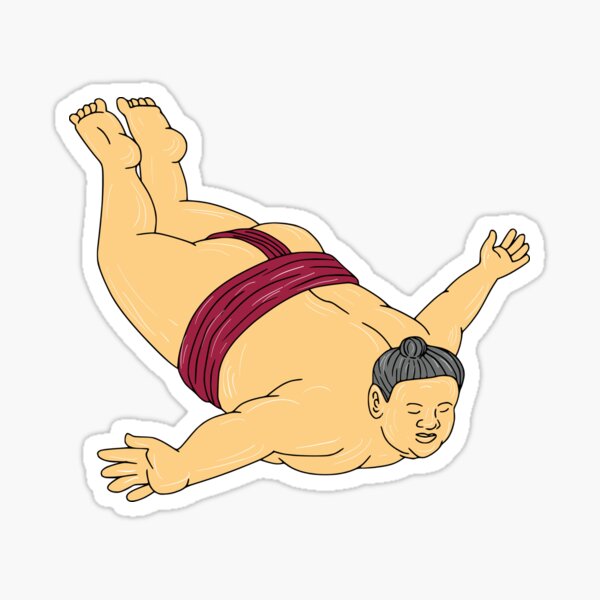 Artikel-Vorschau von Japanischer Sumo-Ringer, Fallschirmsprung-Zeichnung, designt und verkauft von patrimonio.