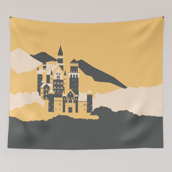 Item preview, Neuschwanstein Castle Illustration designed and sold by mysandyboots.