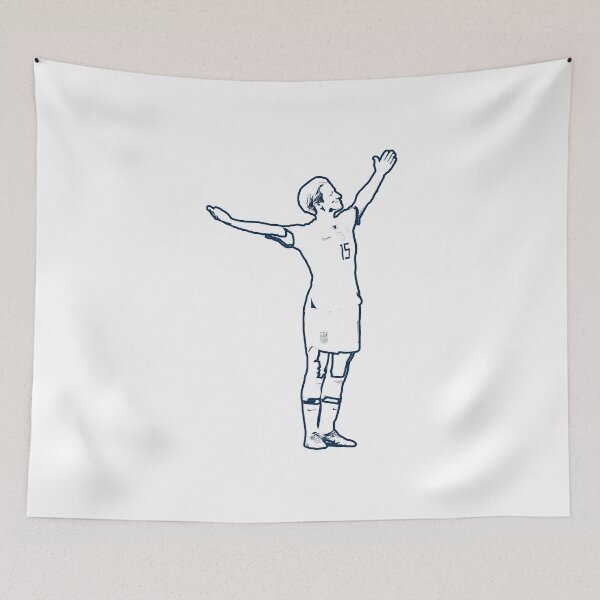 Item preview, Retro Vintage Megan Rapinoe Victory Pose The White Stencil Blue Outline No Name Gifts For Movie Fan designed and sold by Otiliaangotti.