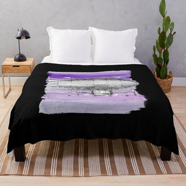 Item preview, Victorian-Era Steampunk Zeppelin Illustration Over Purple Watercolor designed and sold by Vintustration.