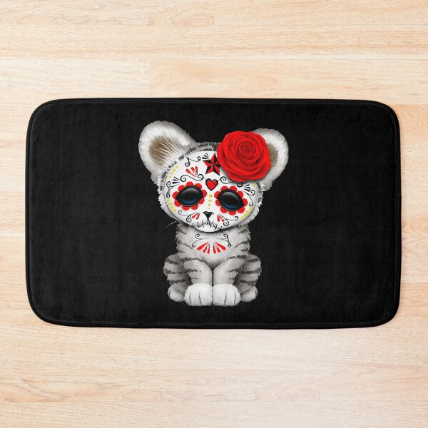 Item preview, RedDayoftheDeadSugarSkullWhiteTigerCub designed and sold by JaniceWa907577.
