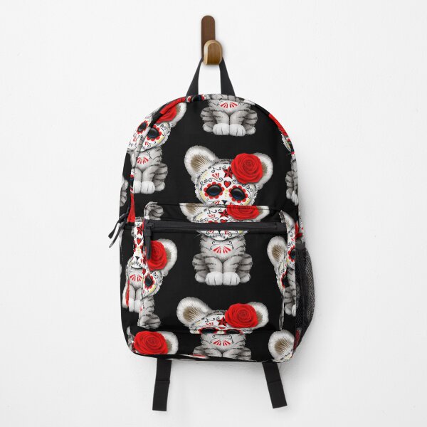 Item preview, RedDayoftheDeadSugarSkullWhiteTigerCub designed and sold by JaniceWa907577.