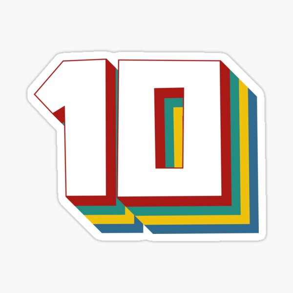 Number 10 Stickers