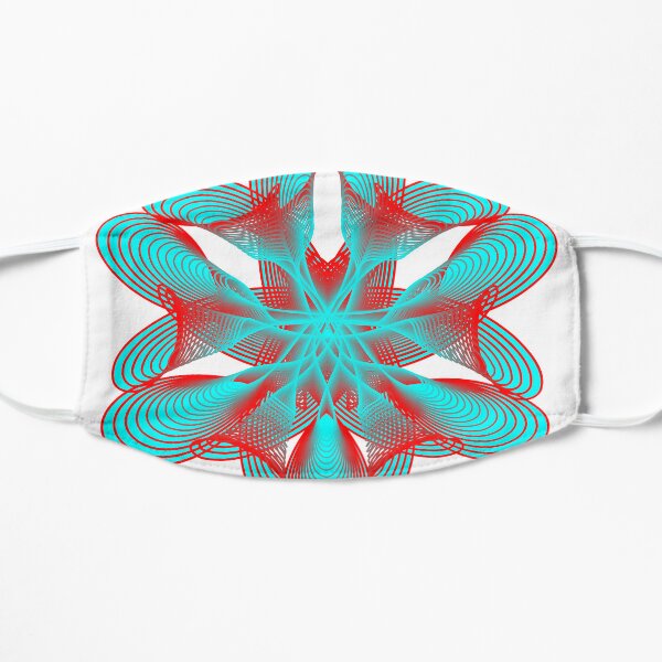 Spirograph with Red and Cyan on White Flat Mask
