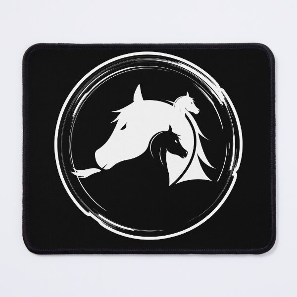 Item preview, Black and white horses black circle designed and sold by Astralia.