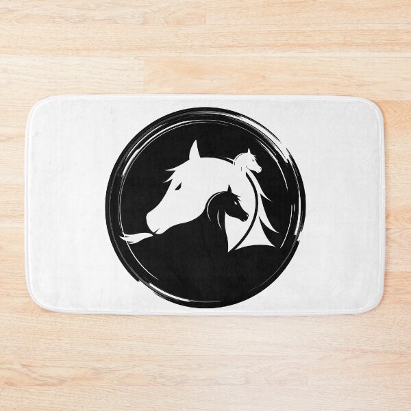 Item preview, Black and white horses black circle designed and sold by Astralia.
