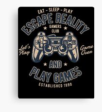 Escape Reality Play Games Retro Vintage Distressed Design Canvas Print