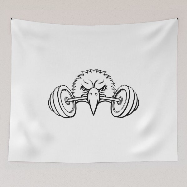 Item preview, Motivational design for gym owners expressing an eagle carrying weights designed and sold by eventdesign77.