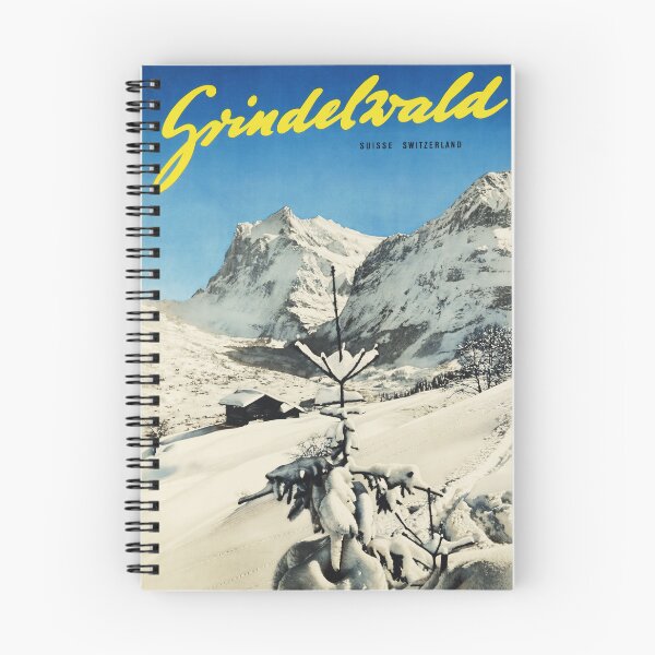 Item preview, GRINDELWALD Swiss Bernese Alps Mountains Skiing Hiking 1951 Vintage Travel Poster designed and sold by retroposters.