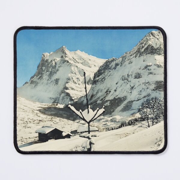 Item preview, GRINDELWALD Swiss Bernese Alps Mountains Skiing Hiking 1951 Vintage Travel Poster designed and sold by retroposters.