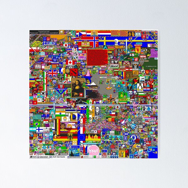 Reddit /r/Place 12K resolution (36 hours) Poster for Sale by