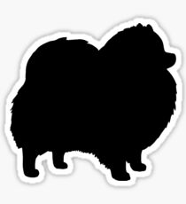 Black Pomeranian Dog Silhouette(s) Sticker