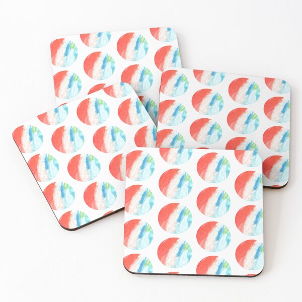 Item preview, red blue white watercolor circle pattern designed and sold by lausn.