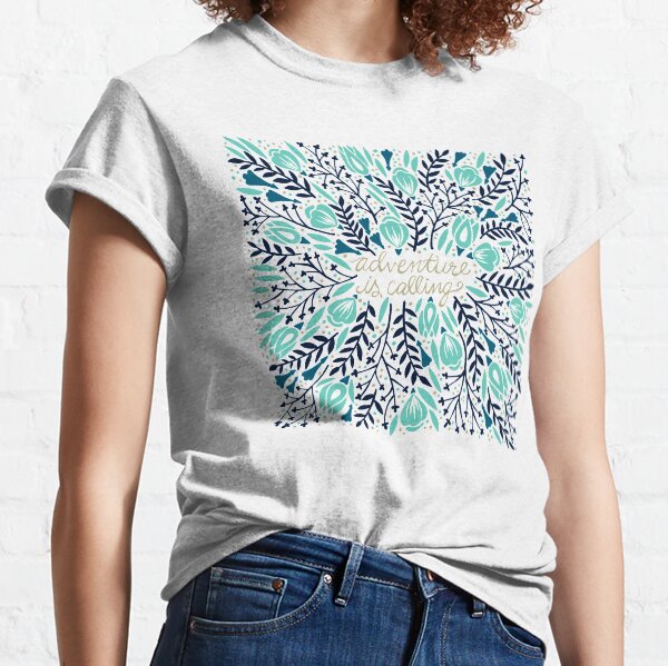 Adventure is Calling – Navy & Mint Palette Classic T-Shirt