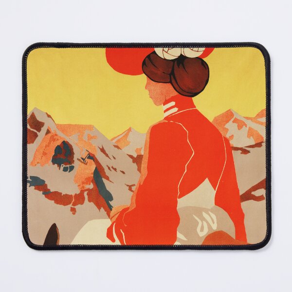 Item preview, Summer in GRAUBUNDEN Switzerland 1935 Old Art Deco Travel Poster designed and sold by retroposters.