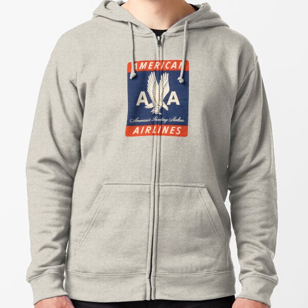 Simple American Airlines Design Zipped Hoodie