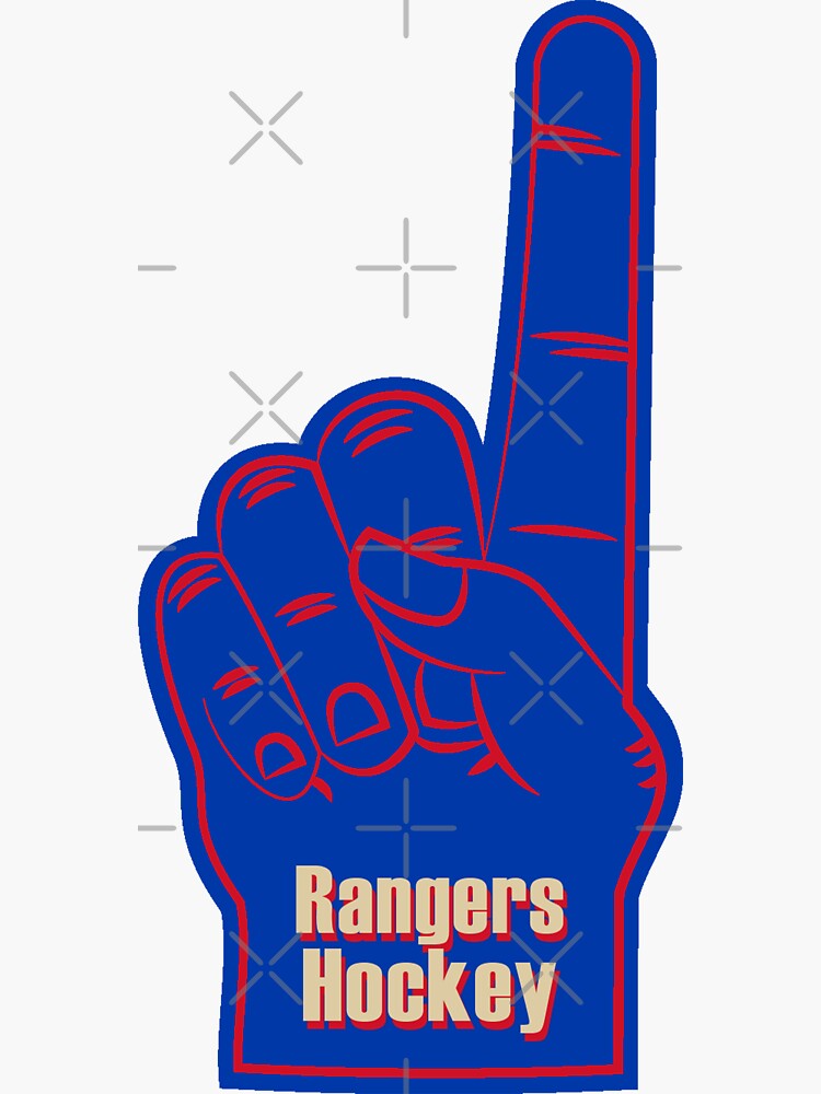 "New York Rangers Hockey Foam Finger" Sticker by JeffMalo Redbubble