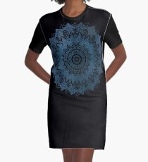 BOHOCHIC MANDALA IN BLUE Graphic T-Shirt Dress