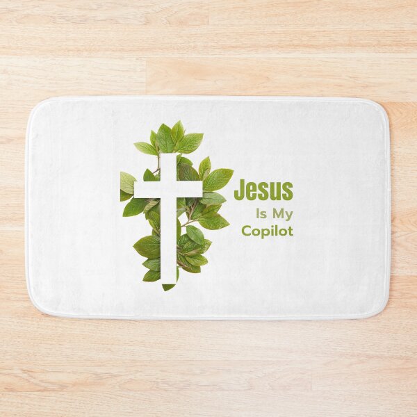 Item preview, Jesus is my copilot green cross nature tree leaf handmade love christian quote gift designed and sold by Ramesh ⭐⭐⭐⭐⭐.