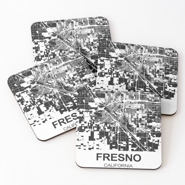 Item preview, Fresno Black white Map Art California USA designed and sold by EpicMaps.