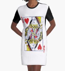 Queen of Hearts Playing Card Graphic T-Shirt Dress