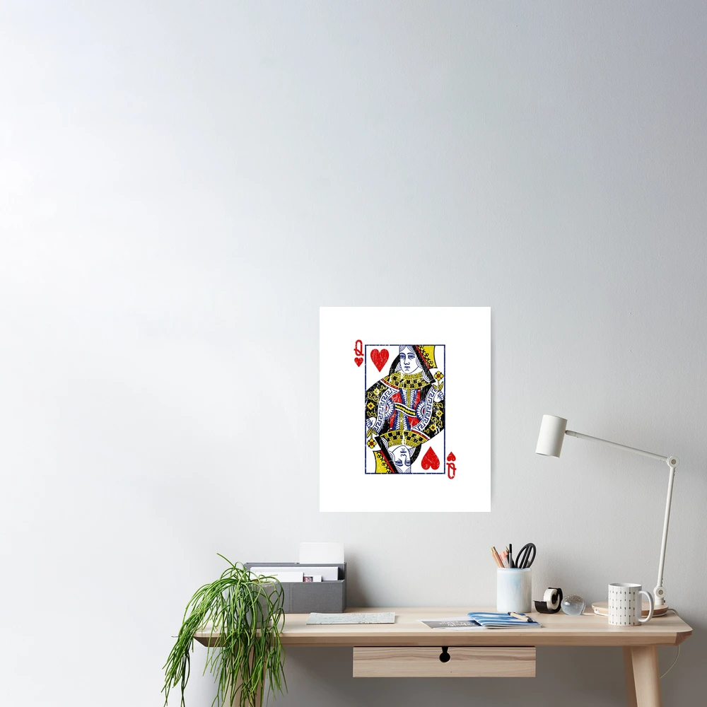 Queen of Hearts Playing Card Art Board Print for Sale by vladocar