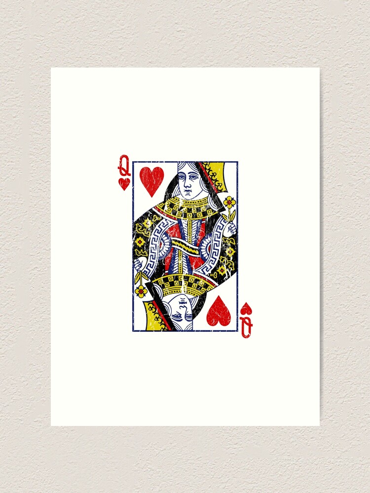 Queen Of Hearts Playing Card Art Print By Vladocar Redbubble