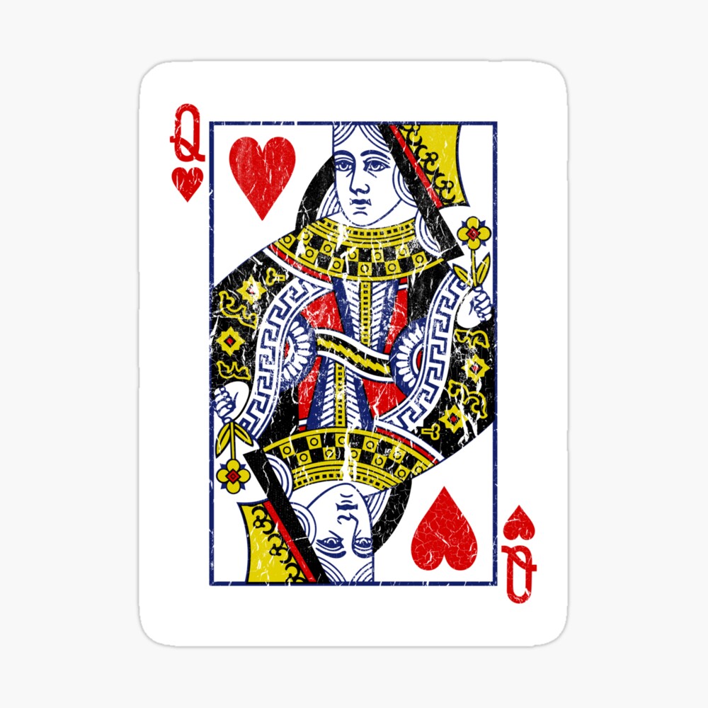Queen of Hearts Playing Card Art Board Print