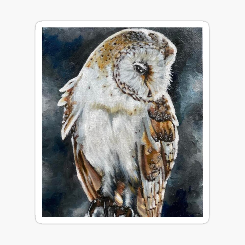 barn owl oil painting