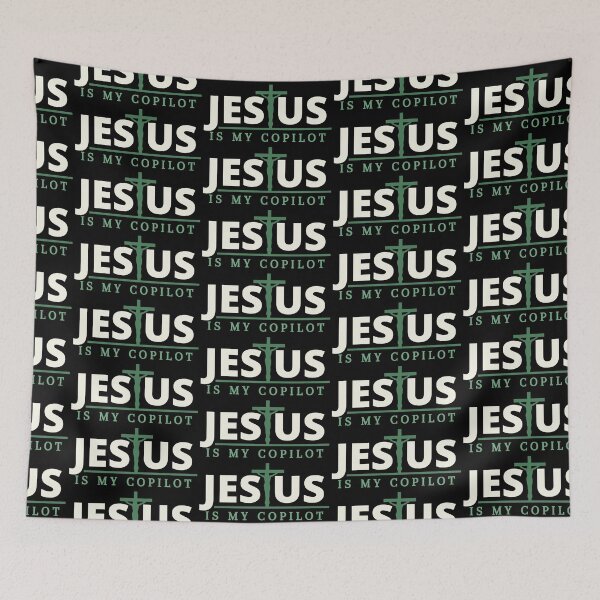 Item preview, Jesus is my copilot green cross nature tree leaf handmade love christian quote gift designed and sold by Ramesh ⭐⭐⭐⭐⭐.
