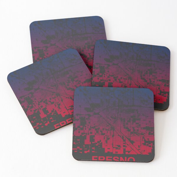 Item preview, Fresno Pink Blue Map Art California USA designed and sold by EpicMaps.