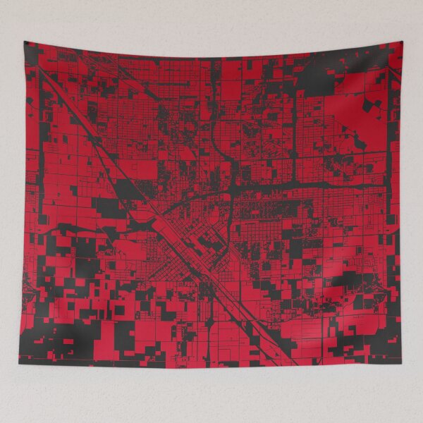 Item preview, Fresno red wine color Map Art California USA designed and sold by EpicMaps.