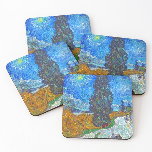 Item preview, Road with Cypress and Star - Vincent van Gogh designed and sold by SimpleJoyStyle.