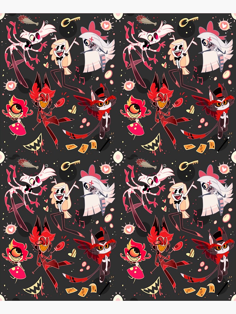 "Hazbin Hotel pattern" Sticker by BaryonyxStore Redbubble