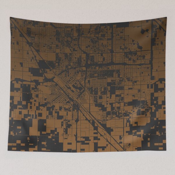 Item preview, Fresno coffee color Map Art California USA designed and sold by EpicMaps.