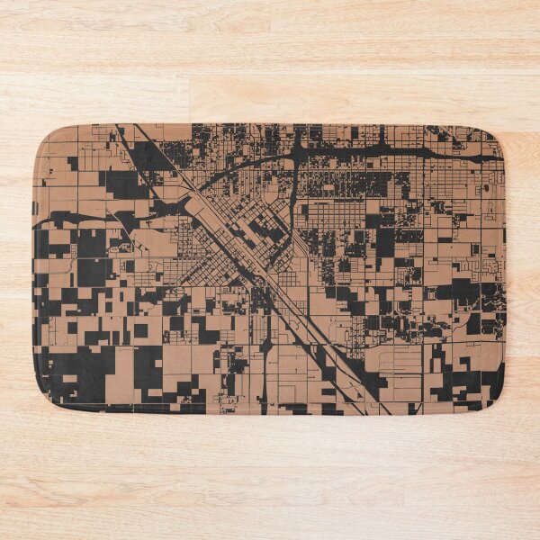 Item preview, Fresno Map Art Chocolate color California USA designed and sold by EpicMaps.