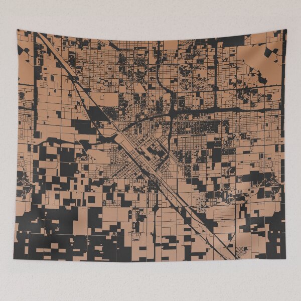Item preview, Fresno Map Art Chocolate color California USA designed and sold by EpicMaps.