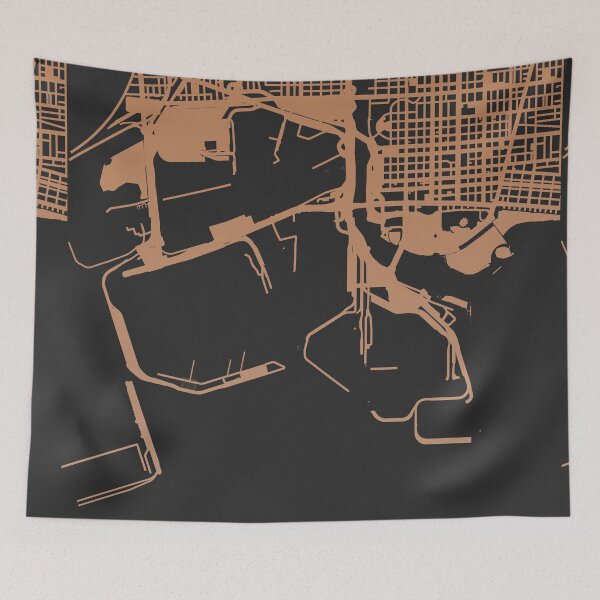 Item preview, Long Beach Map Art Chocolate color California USA designed and sold by EpicMaps.
