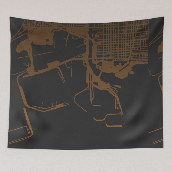Item preview, Long Beach Map Art coffee color California USA designed and sold by EpicMaps.