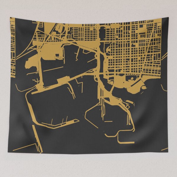 Item preview, Long Beach Map Art Black Gold California USA designed and sold by EpicMaps.