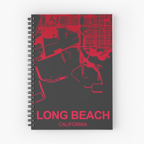 Item preview, Long Beach Map Art red wine color California USA designed and sold by EpicMaps.