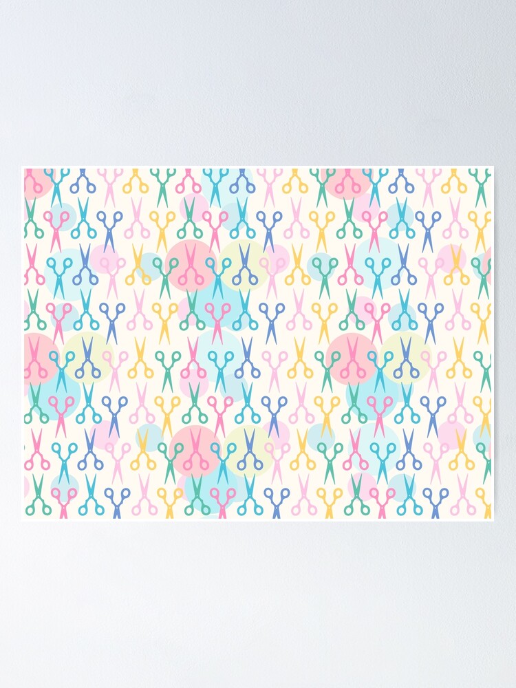 Hair Scissors Pastel Pattern Sticker for Sale by XOOXOO