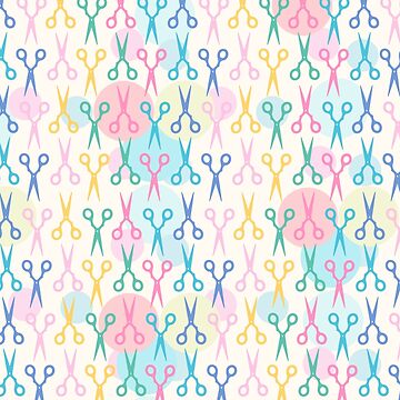 Hair Scissors Pastel Pattern Sticker for Sale by XOOXOO