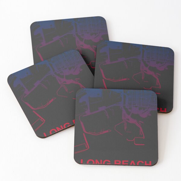 Item preview, Long Beach Map Art Pink Blue California USA designed and sold by EpicMaps.