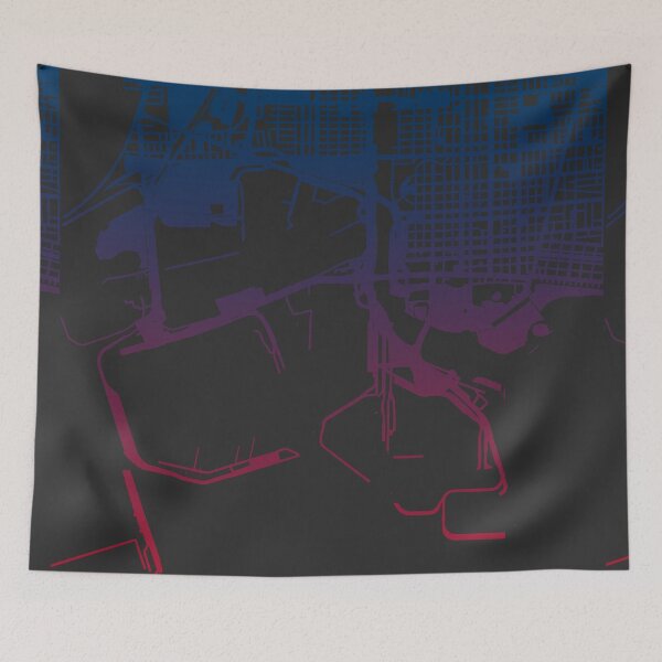 Item preview, Long Beach Map Art Pink Blue California USA designed and sold by EpicMaps.