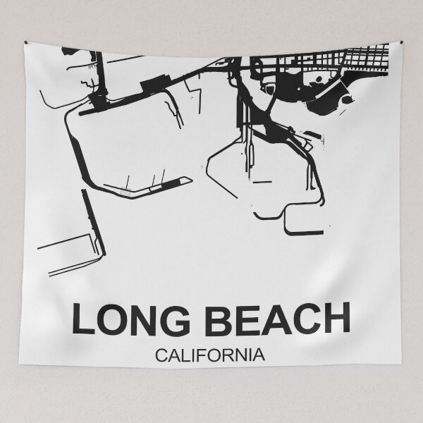 Item preview, Long Beach Map Art Black white California USA designed and sold by EpicMaps.